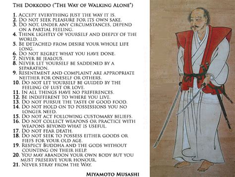 This is a collection of quotes from swordsman and philosopher, <strong>Miyamoto Musashi</strong>, The Book of Five Rings, and <strong>Dokkodo</strong>. . Miyamoto musashi dokkodo pdf